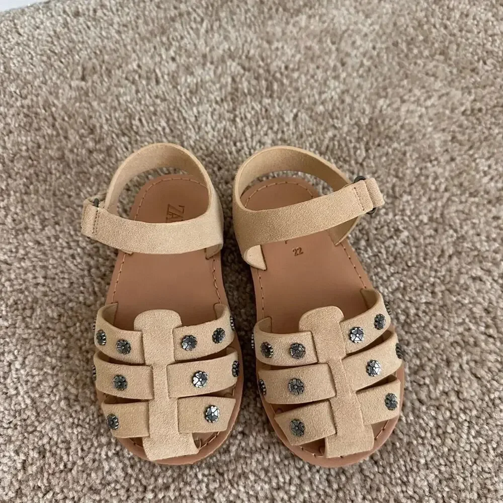Zara Toddler Sandals Tan Size 6.5 0694